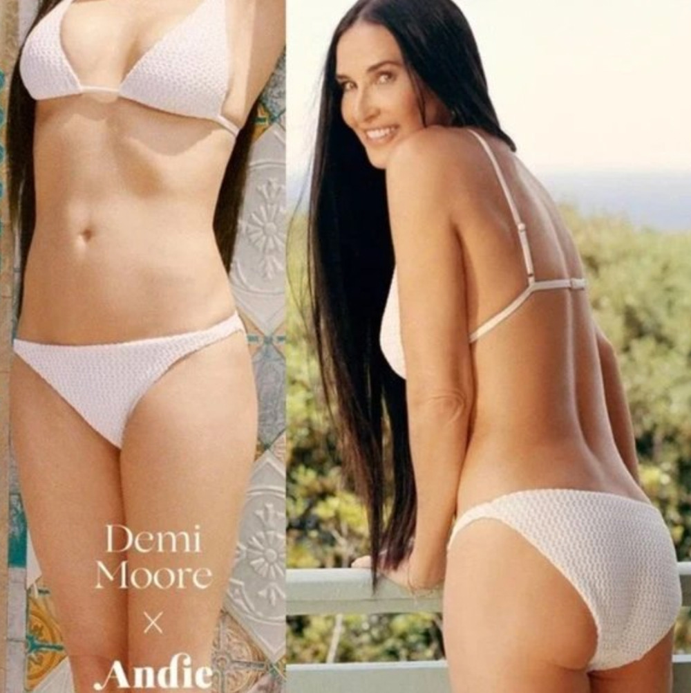 Andie Swim Demi Moore Tropez Macrame Bottom White XL NWT Solid Color Minimalist